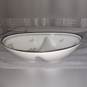 Noritake China Oval Divided Serving Bowl in the Jardine 6208 Pattern